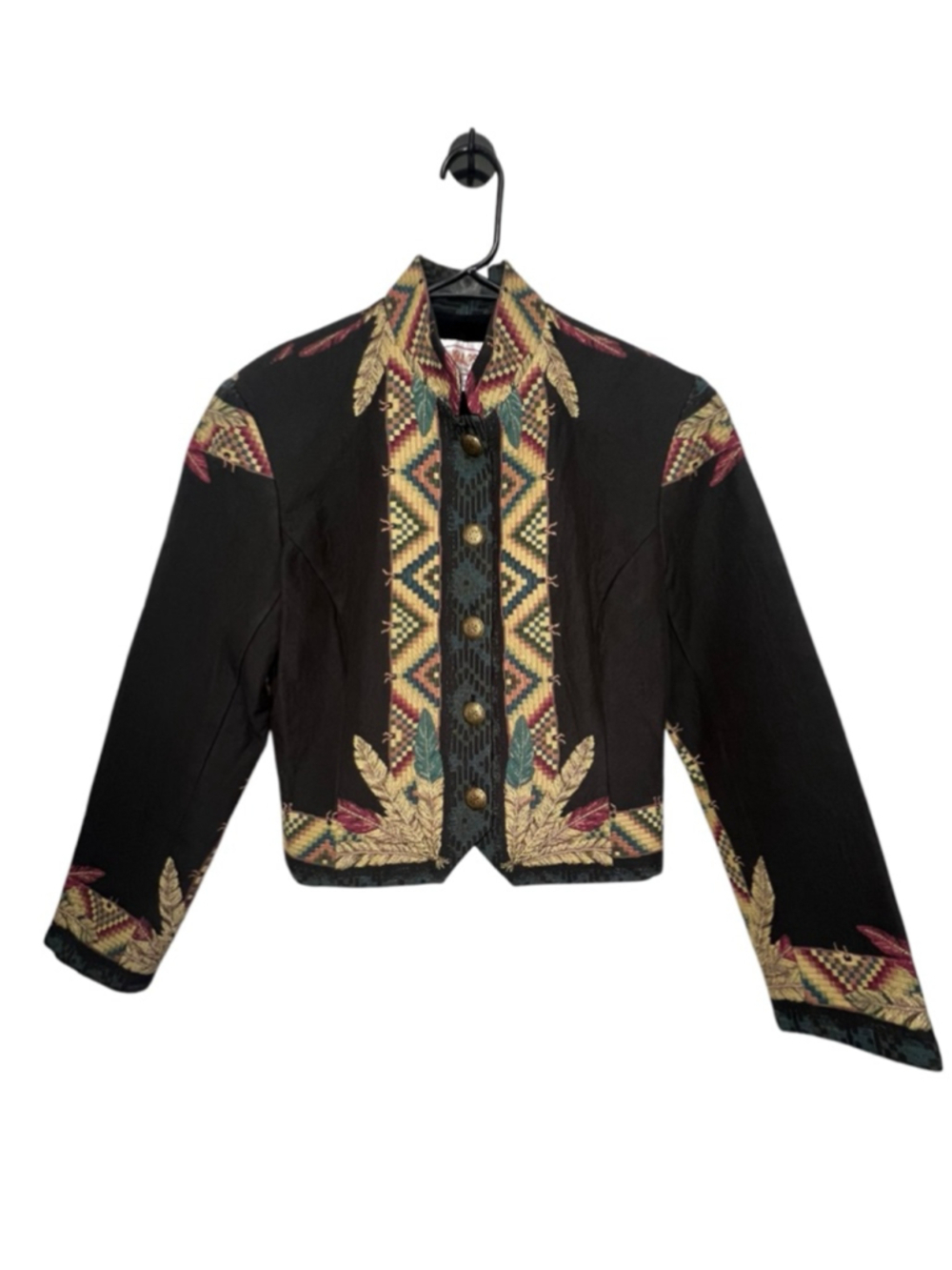 Vintage Wraps Collection Southwestern Tapestry Cropped Woven Jacket